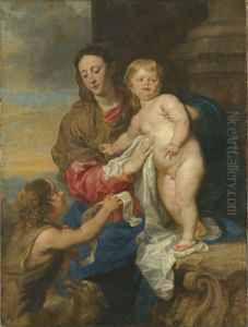 Maria mit dem Kind und dem Johannesknaben by Sir Anthony Van Dyck