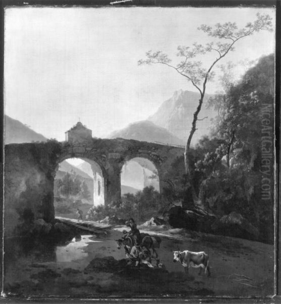 Italienische Landschaft mit Viadukt - view 1