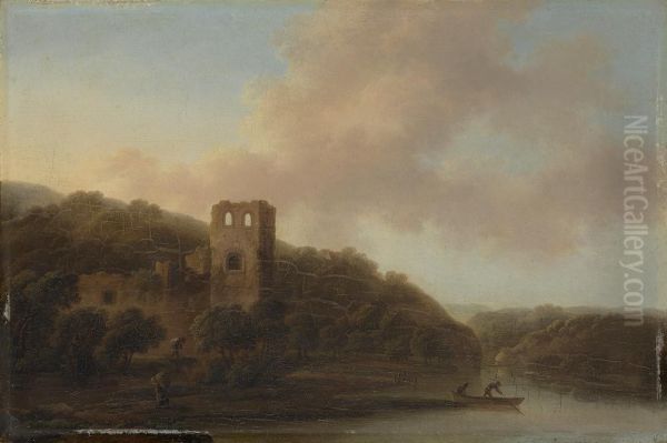Ruine am Ufer eines Flusses - view 1
