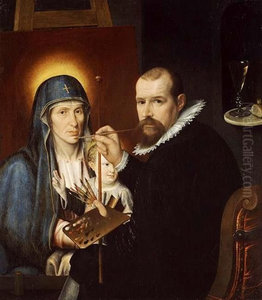 Self-portrait as St Luke painting the Madonna Self-portrait as St Luke painting the Madonna