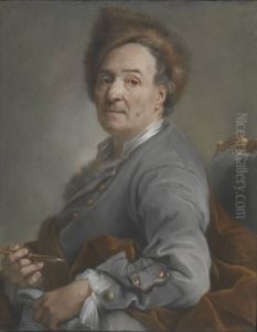 Selbstbildnis mit Pelzmutze by Joseph Vivien