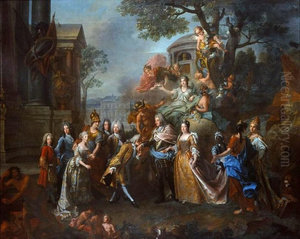 Allegorie auf die Wiedervereinigung Kurfurst Max Emanuels mit seiner Familie