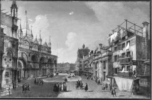 Ansicht der Piazzetta dei Leoni in Venedig