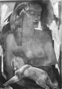Frau mit Katze