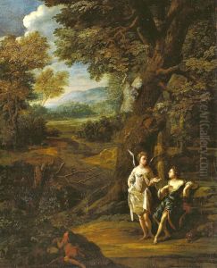 Hagar und Ismael in der Wuste by Eglon van der Neer
