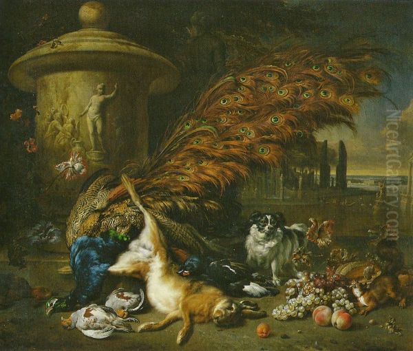 Jagdbeutestillleben mit Pfau - view 1