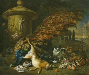 Jagdbeutestillleben mit Pfau by Jan Weenix