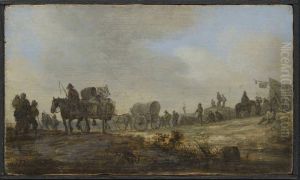Landschaft mit Bauernkarren by Jan van Goyen