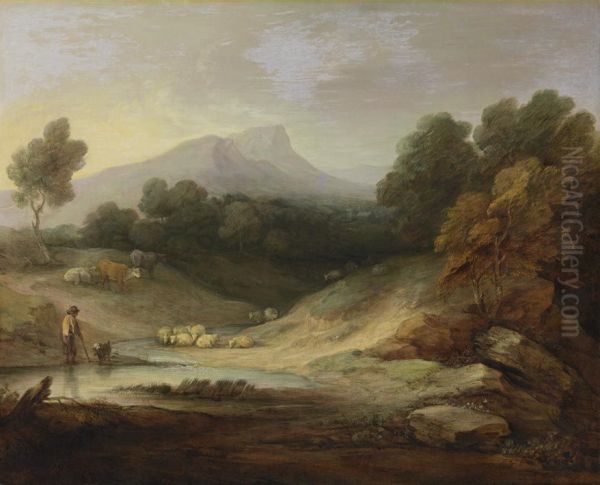 Landschaft mit Hirt und Herde - view 1