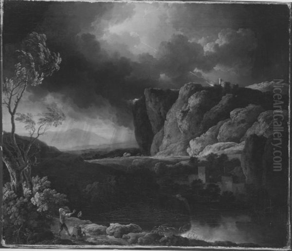 Ideallandschaft mit Gewitter - view 1