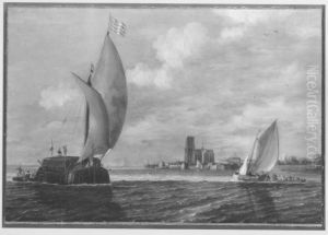 Segelboote vor einer Stadt by Bonaventura Peeters the Elder