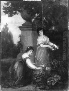 Zwei Madchen mit Blumen Zwei Madchen mit Blumen