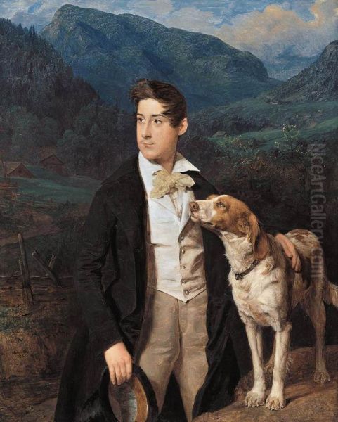 Waldmullers Sohn Ferdinand mit Hund - view 1