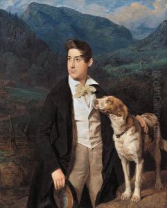 Waldmullers Sohn Ferdinand mit Hund by Ferdinand Georg Waldmuller