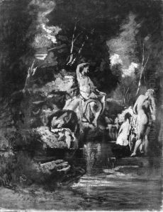Diana, dem Bade entsteigend, von Nymphen umgeben by Anselm Friedrich Feuerbach