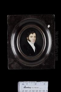A Gentleman, Wearing Black Coat And White Cravat by Flavien Emmanuel Chabanne