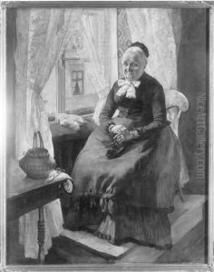 Bildnis der Grossmutter Groeber by Hermann Groeber