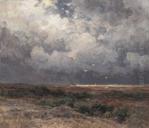 Dorf in den Dunen by Julius van de Sande Bakhuyzen