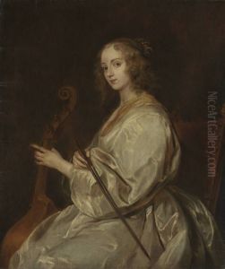 Gambenspielerin (nach van Dyck) by Lenbach Franz Von