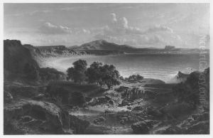 Gebirgslandschaft an der spanischen Kuste by Fritz Bamberger