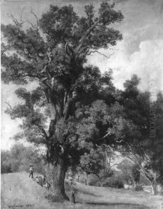 Landschaft mit Eiche by Julius Lange