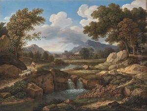 Landschaft mit Hirt und Ziegen