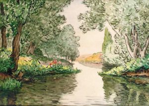 Bord De Riviere by Maurice Chabas
