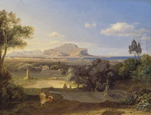 Palermo mit dem Monte Pellegrino by Carl Rottmann