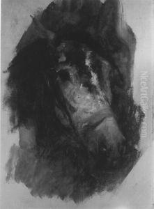 Pferdekopf nach rechts by Wilhelm Von Diez