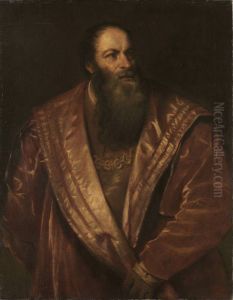 Pietro Aretino by Lenbach Franz Von