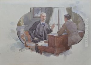 Deux Hommes En Conversation by Paul Chabas