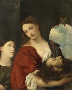 Salome (nach Tizian) by Lenbach Franz Von