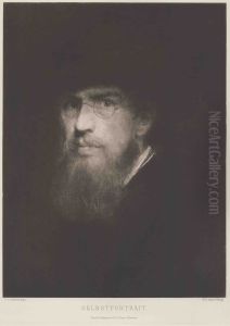 Selbstportrat by Lenbach Franz Von