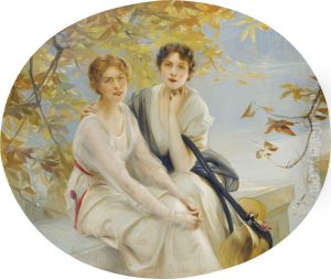 Portrait De Deux Jeunes Femmes by Paul Chabas