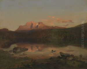 Der Hohe Goll bei Alpengluhen by Carl Rottmann