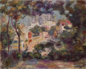 Landschaft mit Ansicht von Sacre-Coeur by Pierre Auguste Renoir