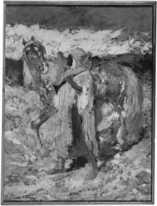 Beduine mit Pferd