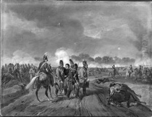 Die Verwundung Anton von Heiligensteins in der Schlacht bei Hanau im Jahr 1813 by Carl Wilhelm von Heideck