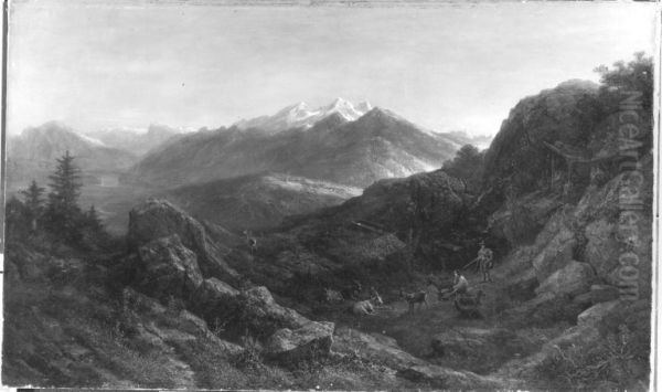 Gebirgslandschaft am Abend - view 1