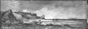 Gegend am Strand bei Scheveningen by Eduard Schleich the Elder