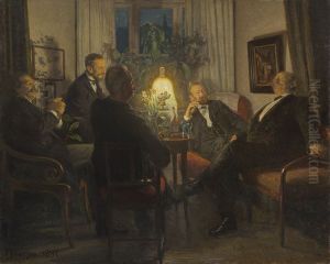 An evening with visiting friends by Viggo Johansen
