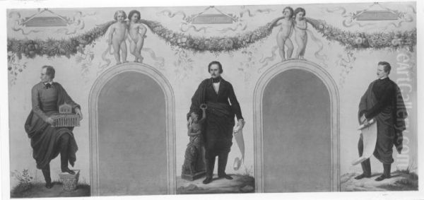 Bildnisse der Kunstler Friedrich Ziebland, Ludwig von Schwanthaler und Karl Schorn - view 1