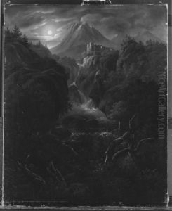 Mondschein im Gebirge by Carl Gustav Carus