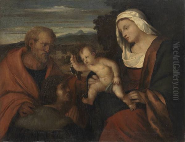 Madonna mit dem heiligen Petrus und einem Stifter (nach Palma Vecchio) - view 1