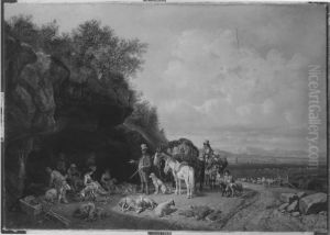 Schafschur in der Campagna by Heinrich Burkel