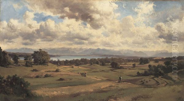 Summer landscape on Lake Starnberg - view 1