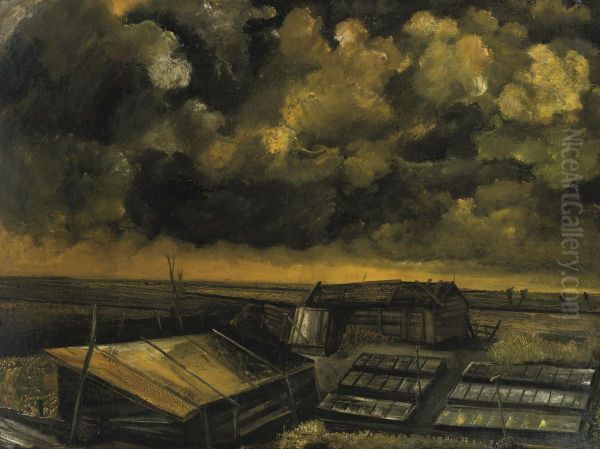 Greenhouses In A Polder Landscape - view 1