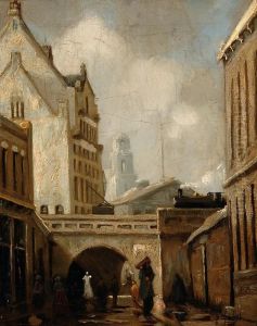 People On The Weena In Rotterdam by Hendrick Chabot