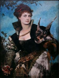 Falknerin by Hans Makart