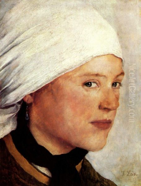 Bauernmadchen mit weissem Kopftuch - view 1
